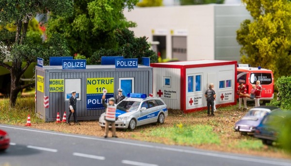 H0-Bürocontainer Polizei und DRK