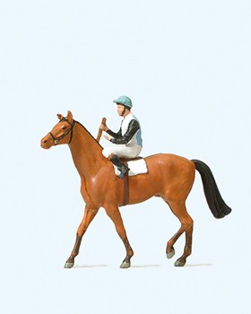 HO Jockey auf Pferd