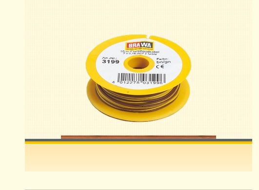 Flachbandlitze, 0,14mm², 25m, braun/gelb