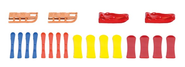 H0-Mini-Set: Schlitten und Skier