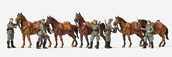 Kavalleristen stehend. Pferde-Wehrmacht