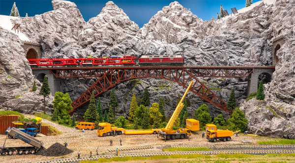 H0-Eisenbahn-Stahlbrücke