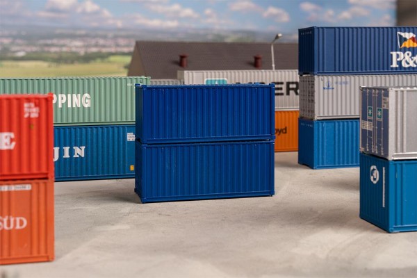 H0-20 Container, blau, 2er-Set