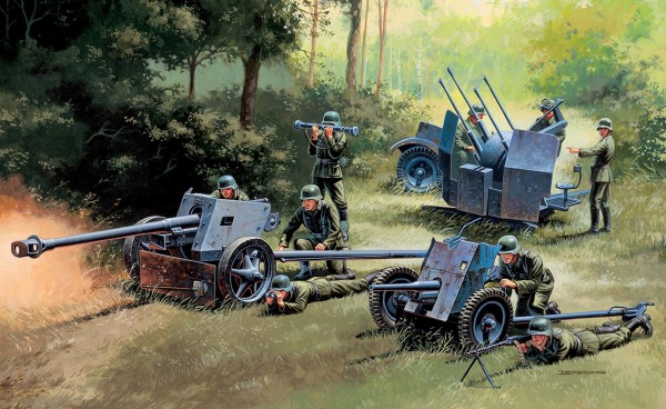 1:72 German Guns Set: PAK35-PAK40-FLAK38
