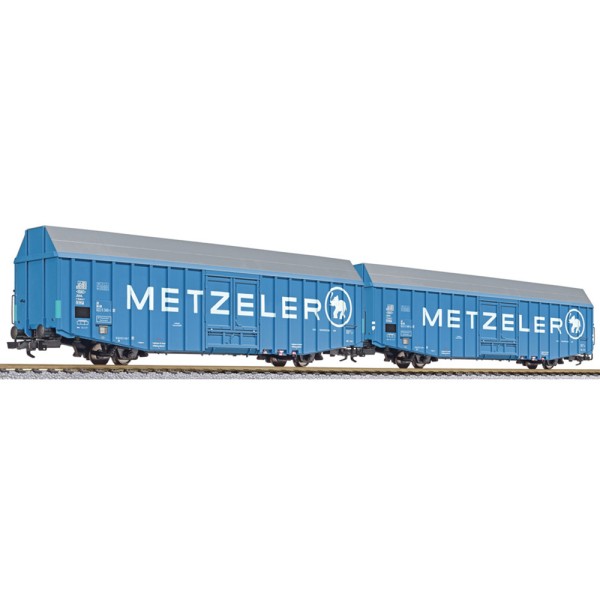 2-tlg. Set Güterwagen Metzeler, Ep.IV