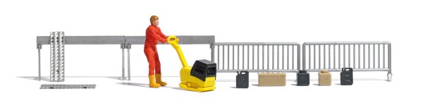 H0-Action-Set: Rüttelplatte mit Arbeit