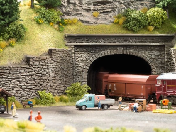 H0-Tunnelportal 2-gleisig, Naturstein