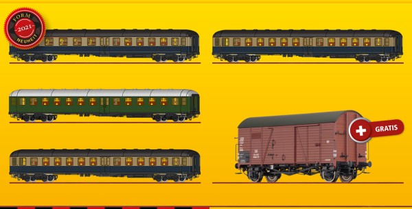 H0-AC-Personenwagen-Set YL, DB, Ep.4 LED