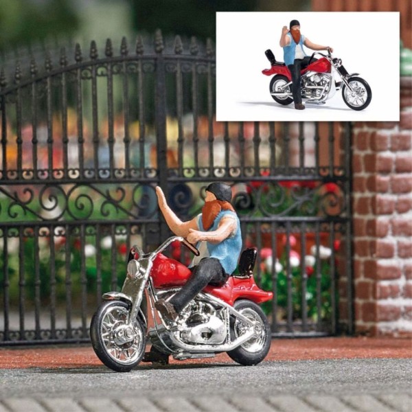 H0-Action-Set: US Motorrad mit Biker