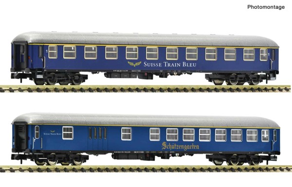 2er Set Personenwagen Suisse Train Bleue