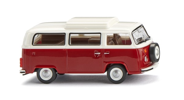 VW T2b Campingbus - rubinrot/weiß