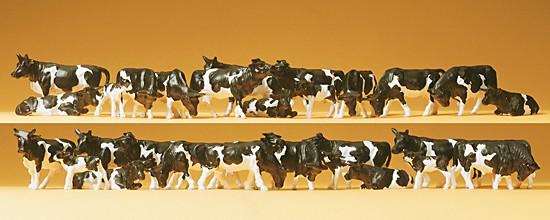 Kühe, schwarz/weiß. 30 Figuren
