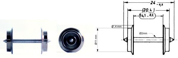 Wechselstrom-Tauschradsatz, 24mm