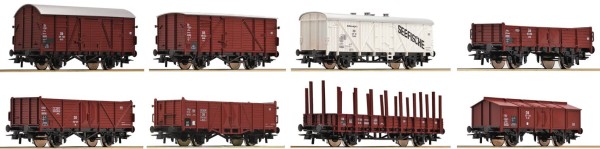 8-teiliges Set Güterwagen, Ep,III, DB