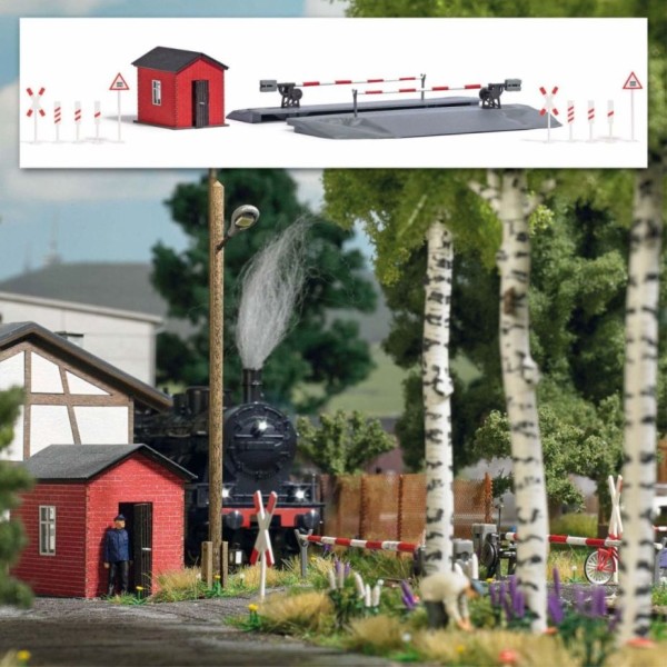 H0-Schrankenposten mit Bahnschranke