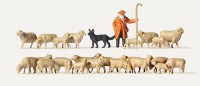 H0-Schäfer mit Schafherde und Hund H0-Schäfer mit Schafherde und Hund