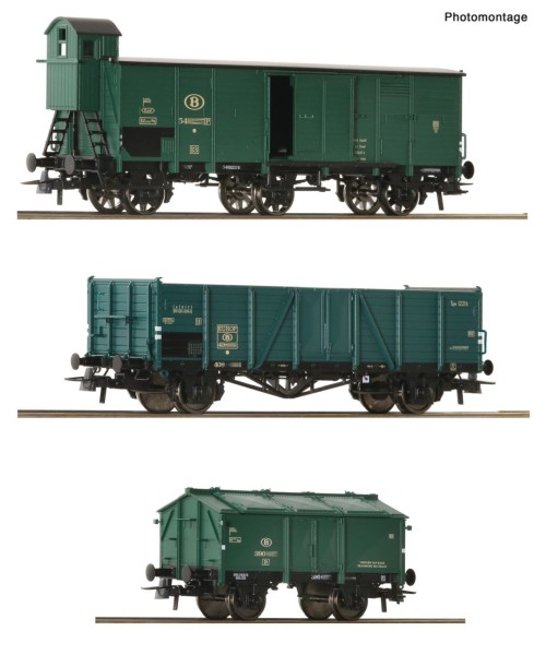 3-tlg. Set: Güterzug, SNCB, Ep.III