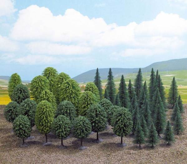 H0-Mischwald mit 50 Bäumen,Mega-Spar-S