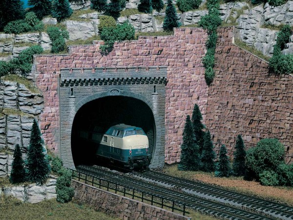 H0-Tunnelportal, zweigleisig, 2 Stück