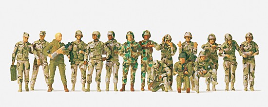 US Panzerbesatzung 16 unbemalte Figuren