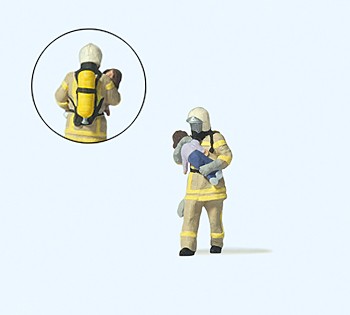 H0-Feuerwehrmann, Kind rettend