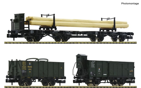 3-tlg.Set: Güterwagen, K.Bay.Sts.B. Ep.I