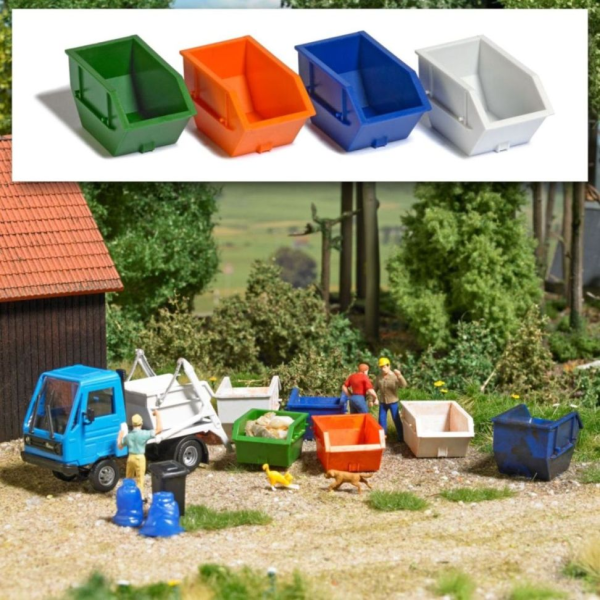 H0-Mini-Set: 4 Absetzcontainer 2,5m³
