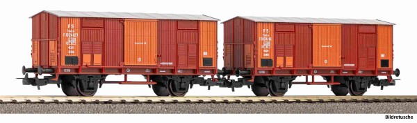 2er Set Gedeckter Güterwagen FS, Ep.III