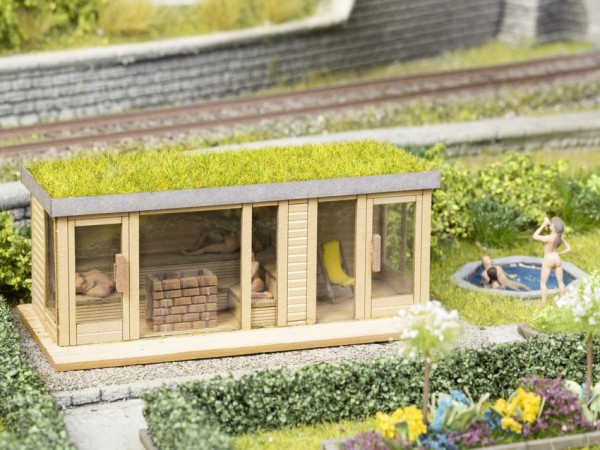 H0-Laser-Cut Sauna mit Ausblick