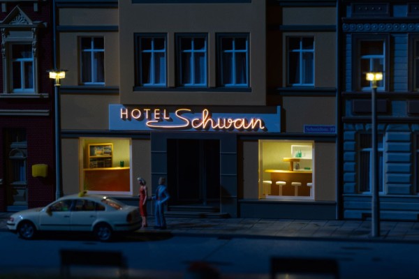 H0-LED-Beleuchtung, Hotel Schwan