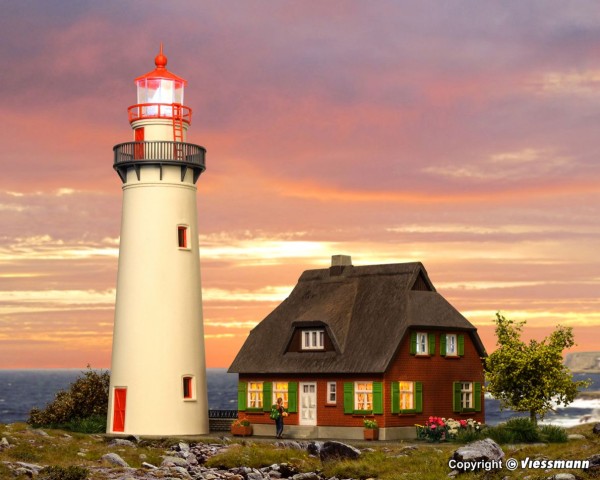 H0-Leuchtturm Hiddensee mit Nebengebäude